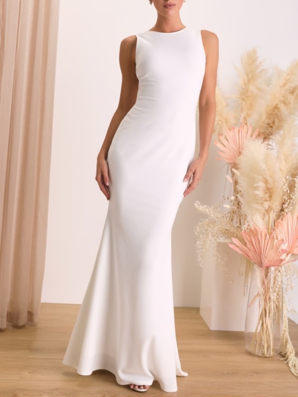 Lulus Va Va Voom White Backless Sleeveless Mermaid Maxi Dress - Size XS